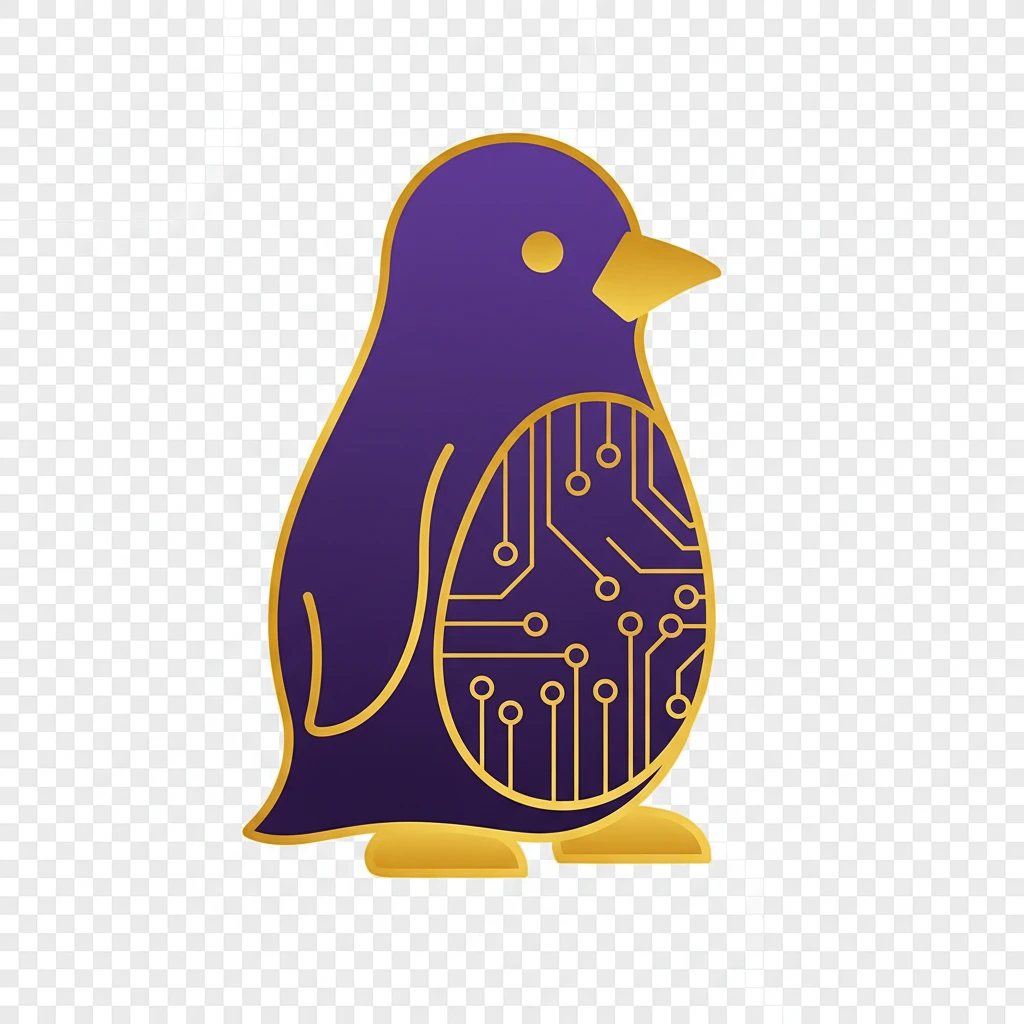 Linux Tux logo on a clean desktop